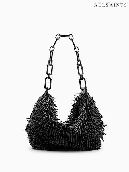 AllSaints Black 100% Cotton Madea Chain Bead Bag (AK9749) | AED725