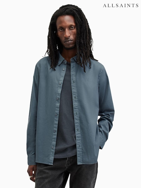 AllSaints Blue Hawthorne Long Sleeve Shirt (AK9756) | €118