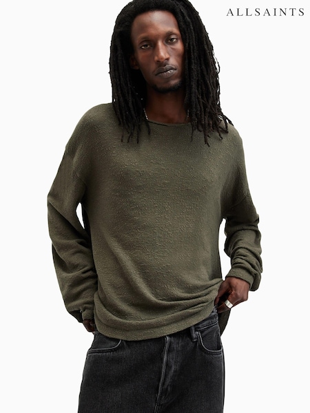 AllSaints Green 100% Cotton Sears Crew T-Shirt (AK9768) | AED379