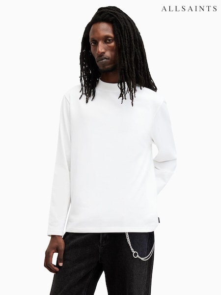 AllSaints White Nero Long Sleeve Crew T-Shirt (AK9777) | €93