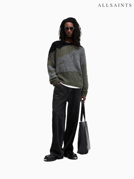 AllSaints Black Sur Crew Neck Jumper (AK9801) | R$ 1,570