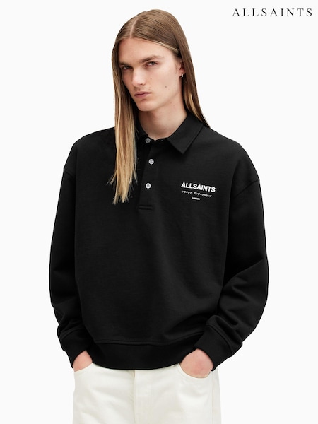 AllSaints Black Underground Polo Shirt (AK9824) | 539 QAR