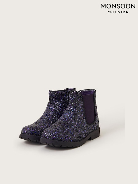Monsoon Purple Glitter Chelsea Boots (AK9892) | 89 QAR - 99 QAR