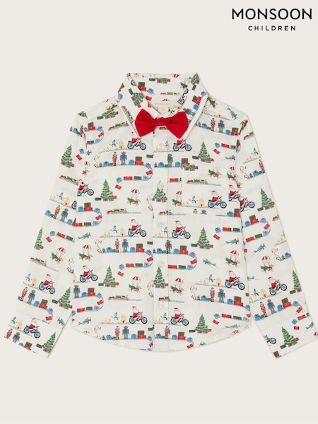 Monsoon Christmas Bow Tie 100% Cotton Shirt (AK9920) | €14 - €16