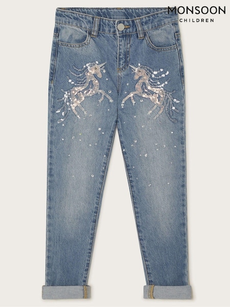 Monsoon Unicorn Embellished 100% Cotton Jeans (AK9928) | 142 LEI - 158 LEI