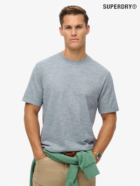 Superdry Blue Over Dyed Slub Marl T-Shirt (AL0091) | 148 QAR