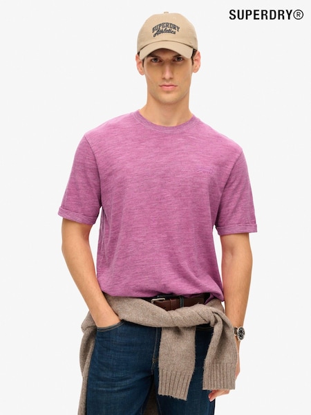 Superdry Pink Over Dyed Slub Marl T-Shirt (AL0099) | R$ 295