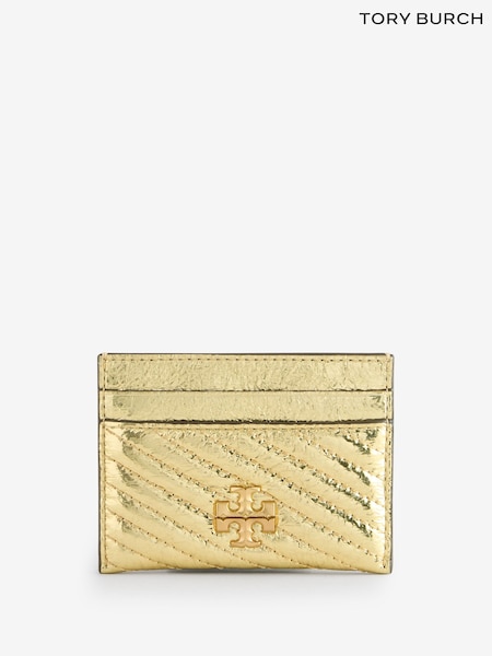 Tory Burch Gold Kira Metallic Moto Quilt Card Case (AL0112) | €173