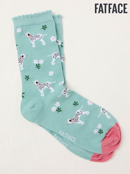 FatFace Green Daisy Dog Socks (AL0405) | R$ 75