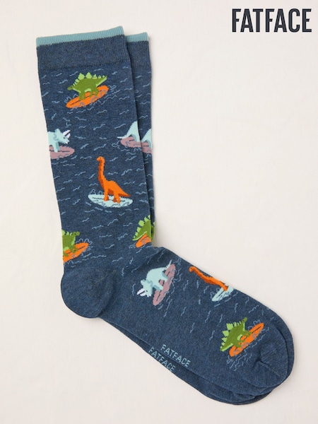 FatFace Navy Surfing Dinosaur Men's Socks (AL0413) | €11