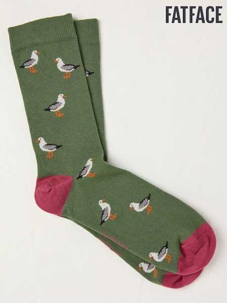 FatFace Green Seagull Socks (AL0414) | €11