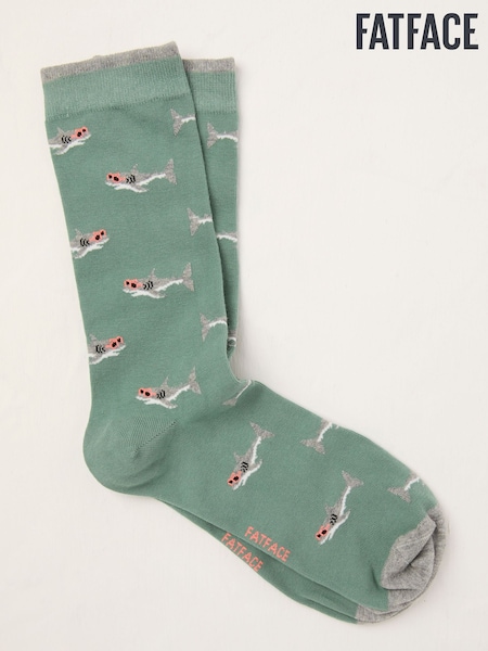 FatFace Green Shark Socks (AL0416) | €11