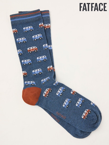 FatFace Navy Blue Campervan Socks (AL0418) | €11