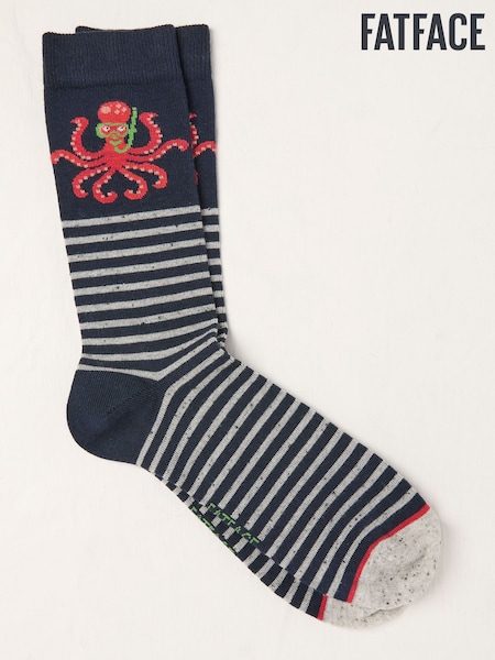 FatFace Blue Octopus Socks (AL0428) | €11