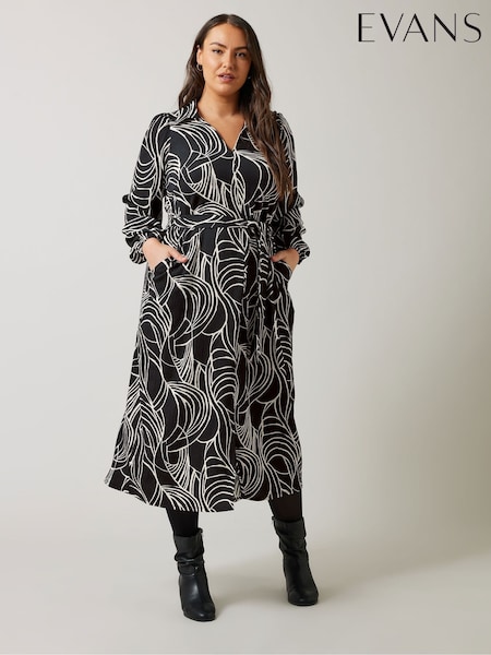 Evans Linear Print Jersey Crepe Dress (AL0756) | R$ 525