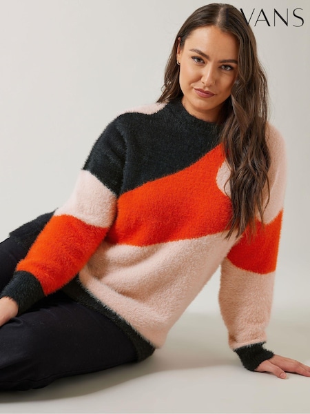 Evans Orange Cat Feather Colourblock Jumper (AL0761) | 64 €