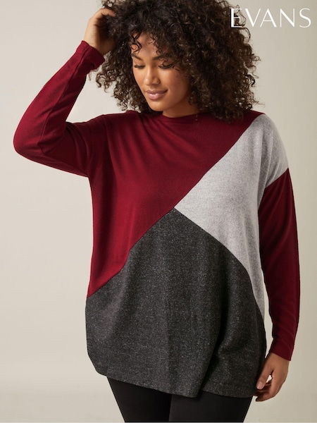 Evans Red Colour Block Jumper (AL0766) | €48