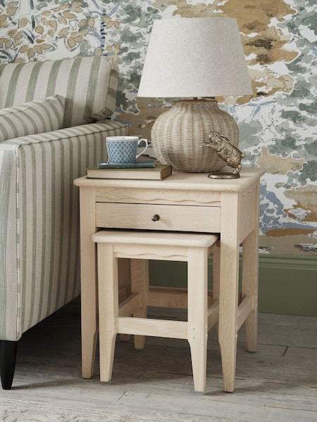 Laura Ashley Washed Oak Calford 1 Drawer Nest Of Tables (AL0783) | €694