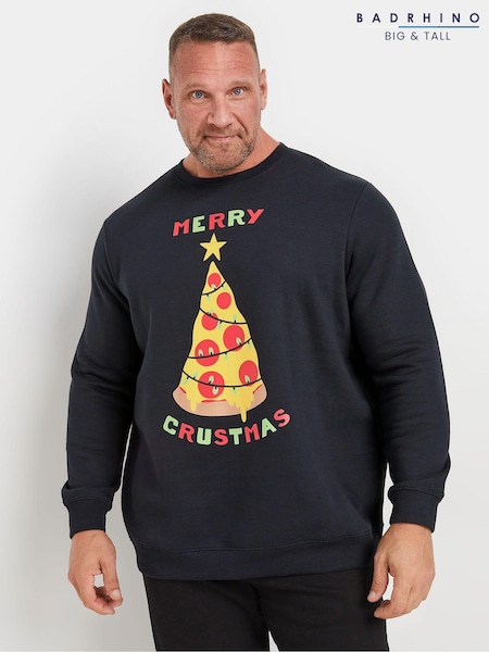 BadRhino Big & Tall Blue Merry Crustmas Christmas Sweatshirt (AL0804) | €48