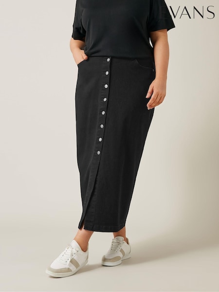 Schwarz - Evans Blue Button Through Skirt (AL0817) | 39 €