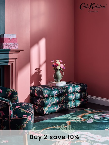 Cath Kidston Birds and Berries Bottle Green Mallow Storage Ottoman (AL0822) | €441