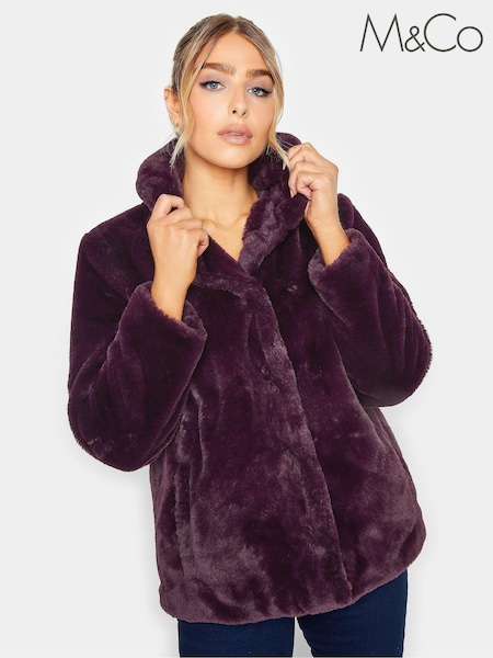 M&Co Red Faux Fur Coat (AL0884) | €85
