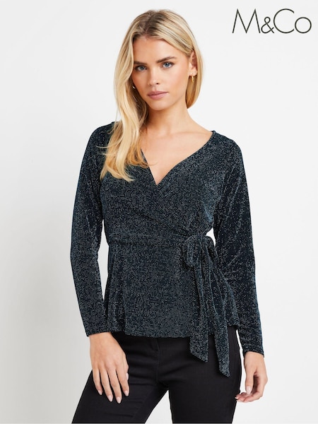 M&Co Black Brillo Wrap Top (AL0897) | €51