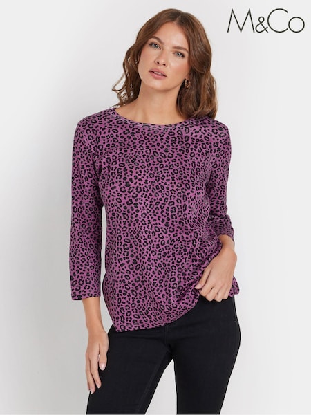 M&Co 100% Cotton Plain Animal Print T-Shirts 2 Pack (AL0952) | 44 €