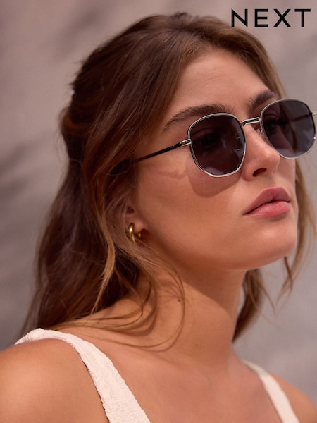 Silver Round Metal Frame Sunglasses (AL0992) | €16