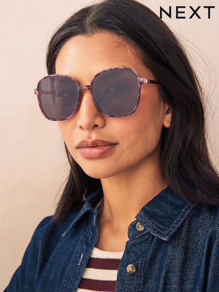 Tortoiseshell Brown Square Frame Sunglasses (AL1006) | €16