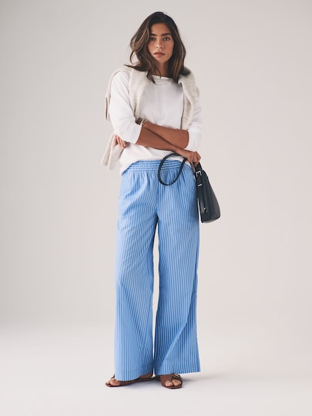 The Set Pink Stripe/Blue Stripes 2 Pack Pull On Poplin Trousers (AL1017) | ₪161