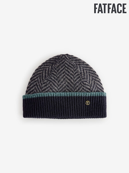 FatFace Blue Lambswool Beanie Hat (AL1263) | €26