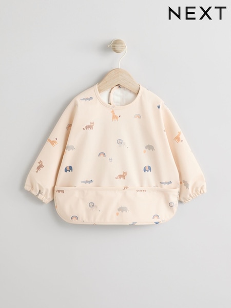 Neutral Mini Jungle - Baby Weaning And Feeding Sleeved Bib (AL1288) | DKK100 - DKK110