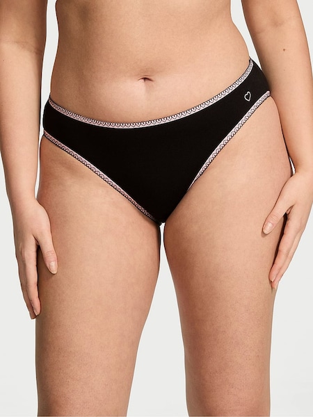 Victoria's Secret Black Lace Waist Heart Trim Bikini Knickers (AL1295) | €10.50