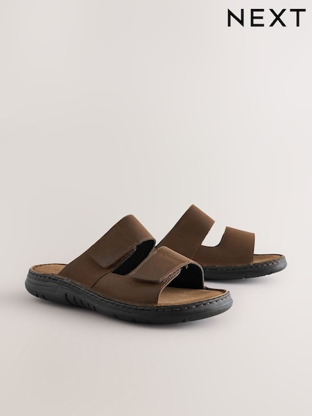 Brown Leather 2 Strap Sandals (AL1300) | €45