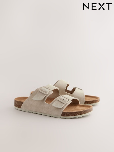 Chalk Άσπρο - Leather Two Buckle Sandals (AL1315) | € 39