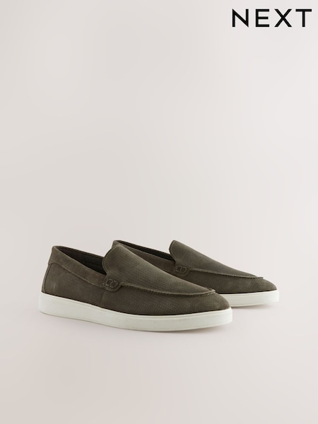 Khaki Grön - Suede Casual Loafers (AL1341) | kr780