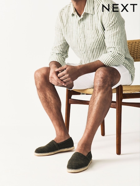 Хаки - Crochet Knitted Espadrilles (AL1369) | €31