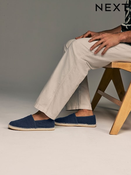 Темно-синий - Crochet Knitted Espadrilles (AL1374) | €39