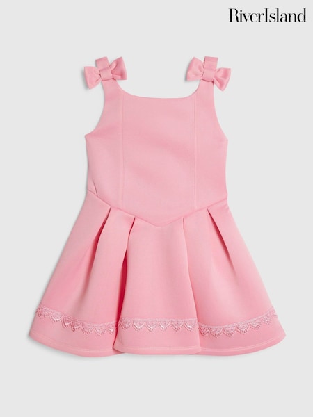 Ružičasta - River Island Mg Scuba Bow Dress