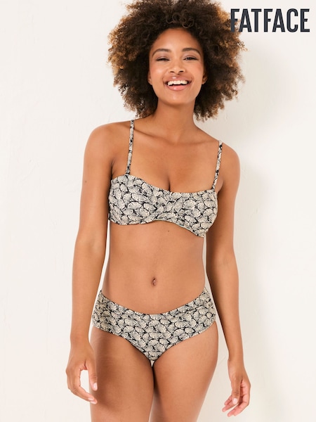 FatFace Camber Black Mono Shell Bikini Bottoms (AL1560) | ₪126