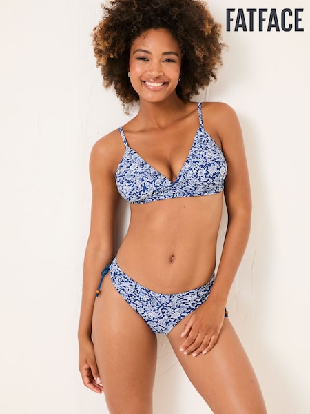 FatFace Indigo Blue Bonne Damask Paisley Bikini Bottoms (AL1565) | ₪126