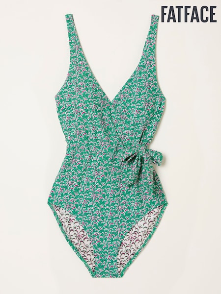 FatFace Green Towan Vine Floral Print Wrap Swimsuit (AL1572) | €70
