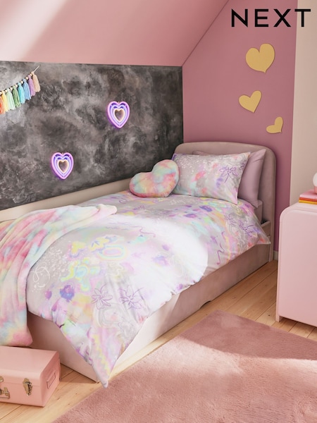 Grey Lilac Graffiti 100% Cotton Duvet Cover and Pillowcase Set (AL1583) | €29 - €40