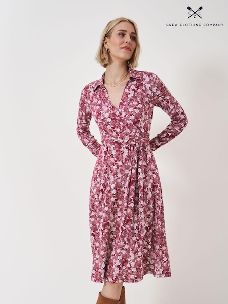 Crew Clothing Company Dani Floral Print Jersey Wrap Dress (AL1608) | 288 LEI