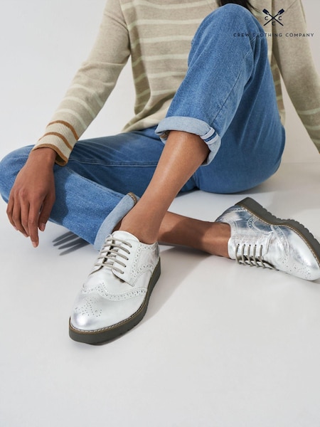 Crew Clothing Grey Sophie Brogues (AL1631) | 210 QAR