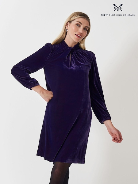 Crew Clothing Company Velvet Georgia Twist Front Shift Dress (AL1636) | 69 €