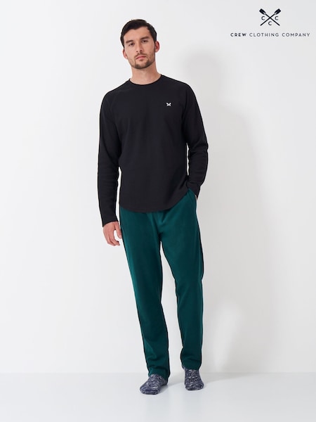 Crew Clothing Company Blue Chrome Long Sleeve Cotton Blend Waffle T-Shirt (AL1644) | €23
