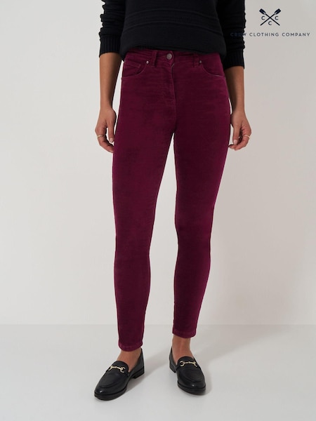 Crew Clothing Red Velvet 5 Pocket Skinny Trousers (AL1651) | R$ 640