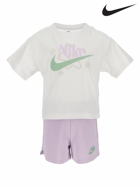 Nike Purple Little Kids Wild Flower Top and Shorts Set (AL1717) | €50